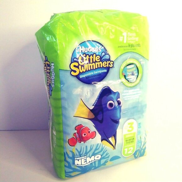 Huggies Other - Huggies FINDING NEMO Little Swimmers Small 16-26 Lbs Pack of 12 Swim Diapers